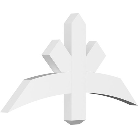 Ekena Millwork Alberta Architectural Grade PVC Gable Bracket, 36"W x 18"H x 2"D x 4"F, 12/12 Pitch GBP036X18X0204ALB00